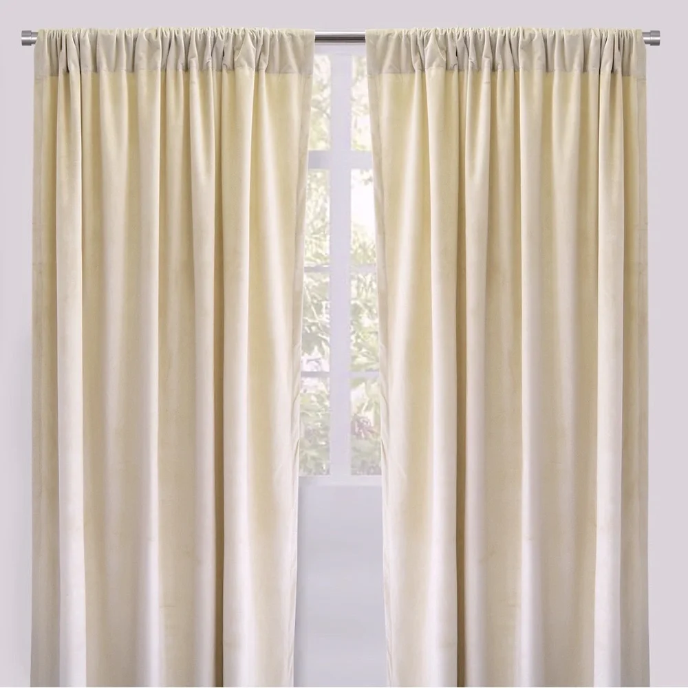 Torino Curtain Panels | Solid Velvet by Rodeo Home set off 2 ( 54”x96”)